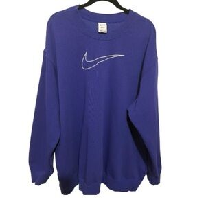 Nike Dri-FIT Crewneck Sweatshirt Purple 2X XXL Embroidered Swoosh Logo